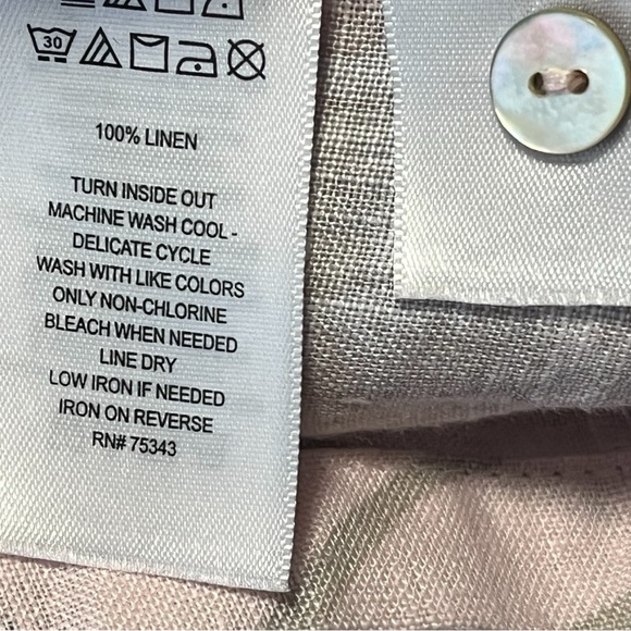 Rachel Zoe 100% Linen fFloral Button-up Short Sleeve Dress Size M - Picture 8 of 12